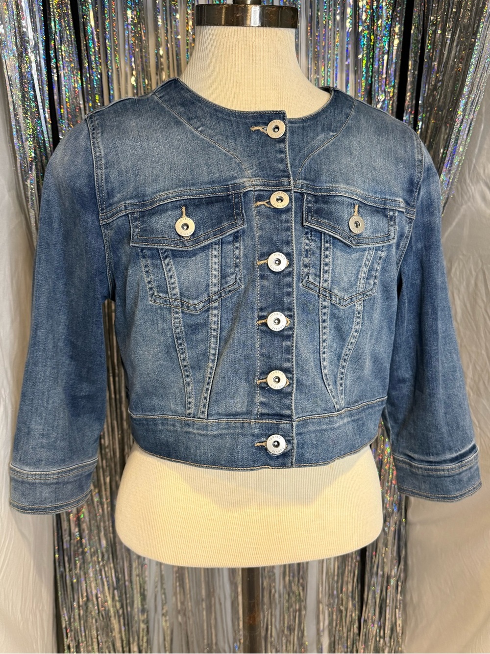 torrid Blue Denim Jacket with Button Front